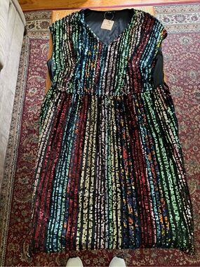BloomChic Multicolor Sequin Midi Dress